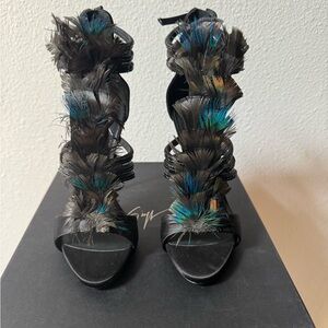Giuseppe Zanotti feather heels new with tags size 35